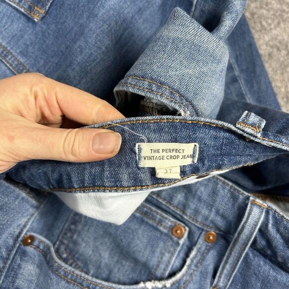 Madewell Jeans Womens 37 The Perfect Vintage Crop Jean Medium Wash Denim - Picture 8 of 11